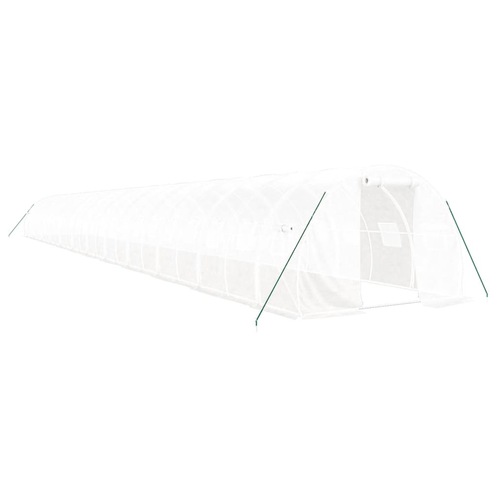 Drivhus med stålramme hvit 72 m² 24x3x2 m