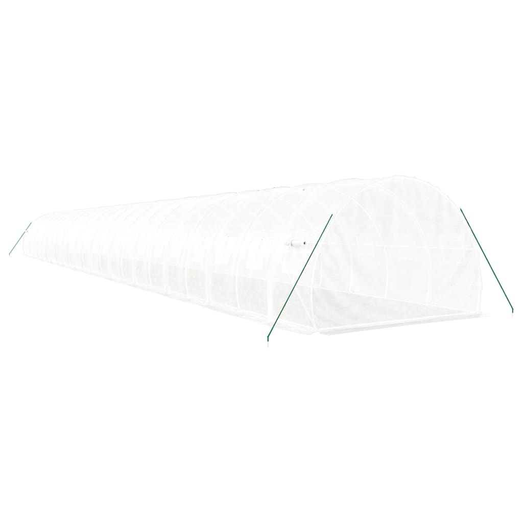 Drivhus med stålramme hvit 72 m² 24x3x2 m