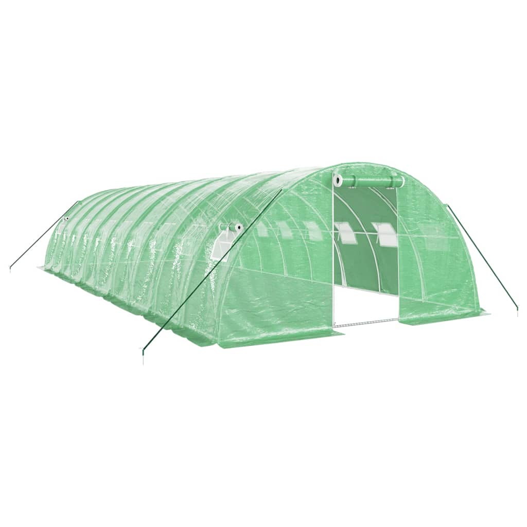Drivhus med stålramme grønn 40 m² 10x4x2 m