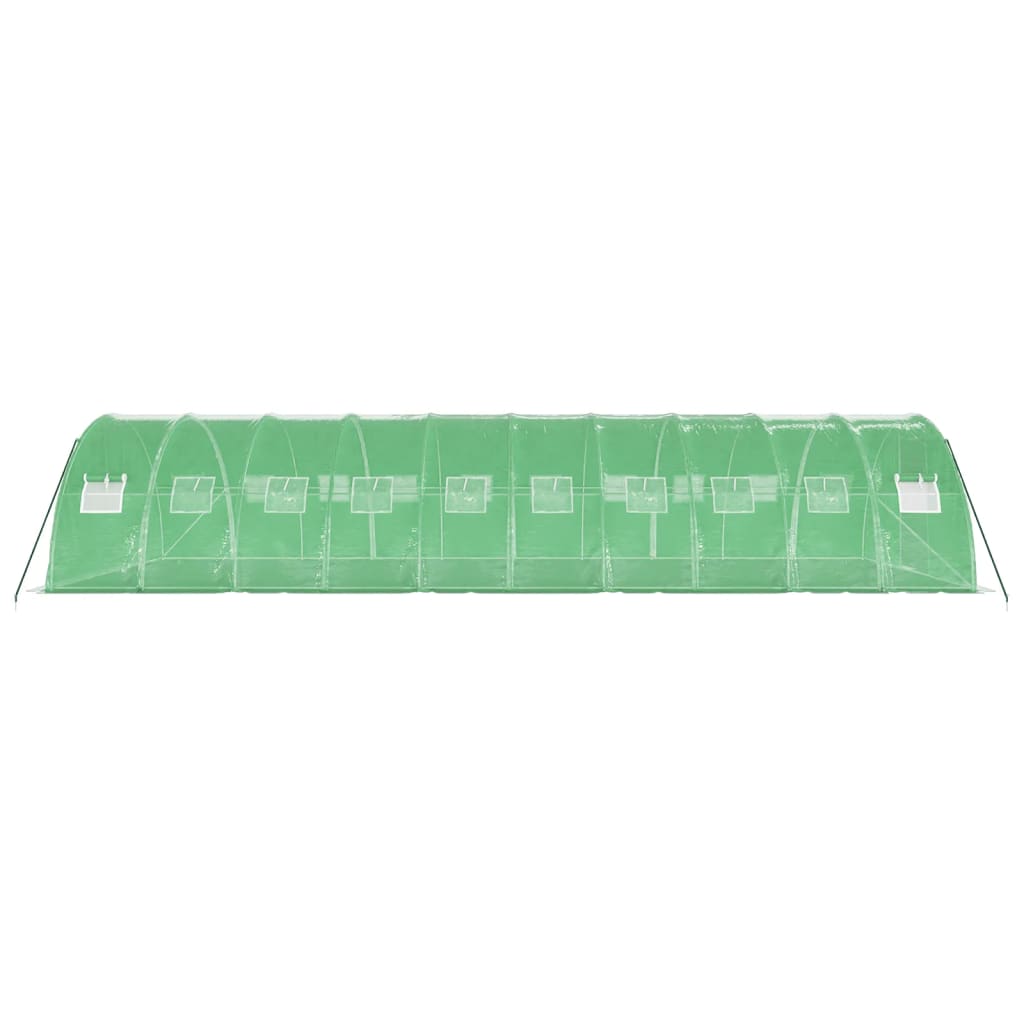 Drivhus med stålramme grønn 40 m² 10x4x2 m