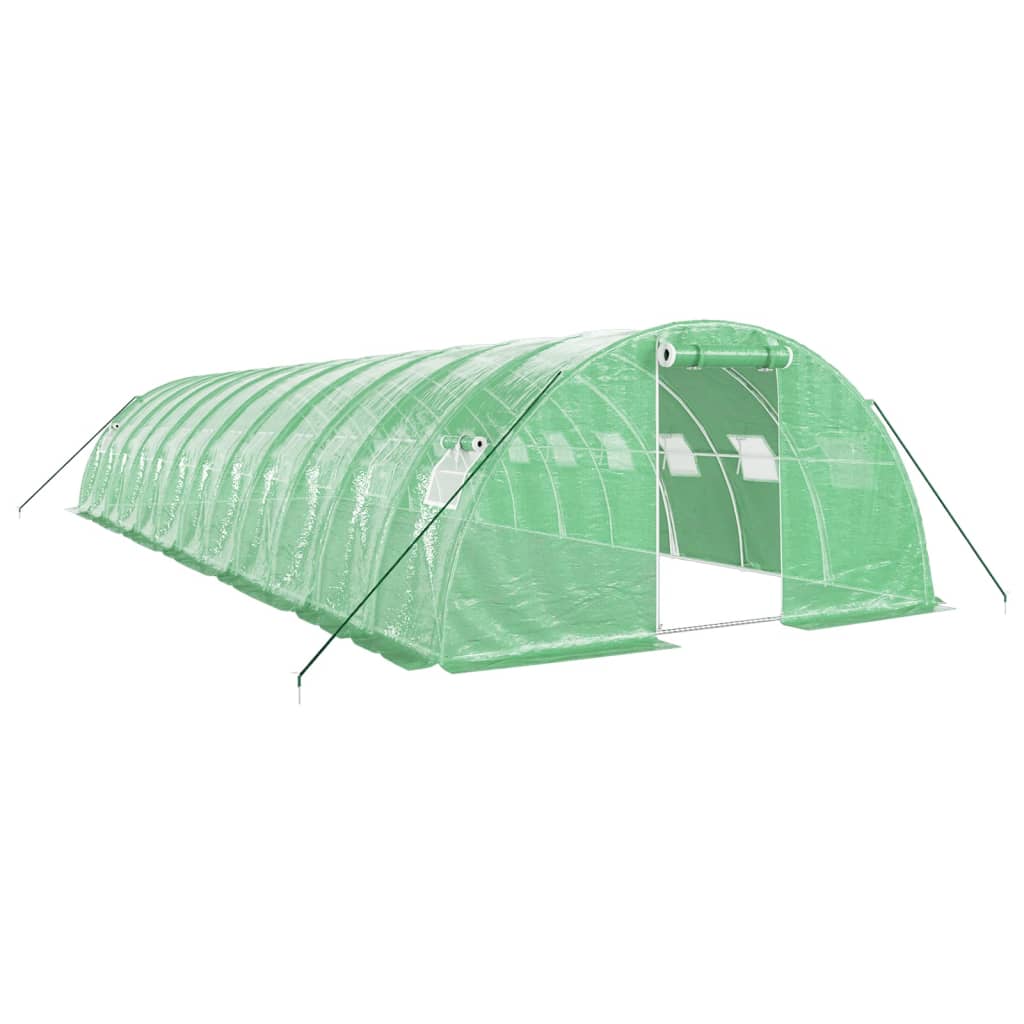 Drivhus med stålramme grønn 48 m² 12x4x2 m