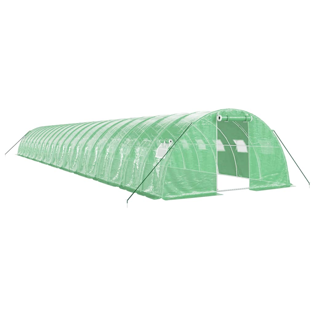 Drivhus med stålramme grønn 80 m² 20x4x2 m