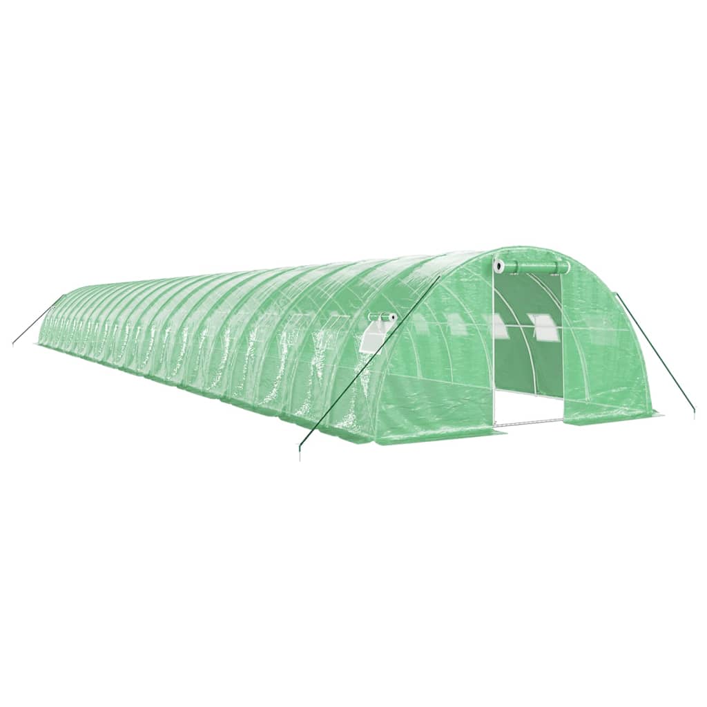 Drivhus med stålramme grønn 88 m² 22x4x2 m