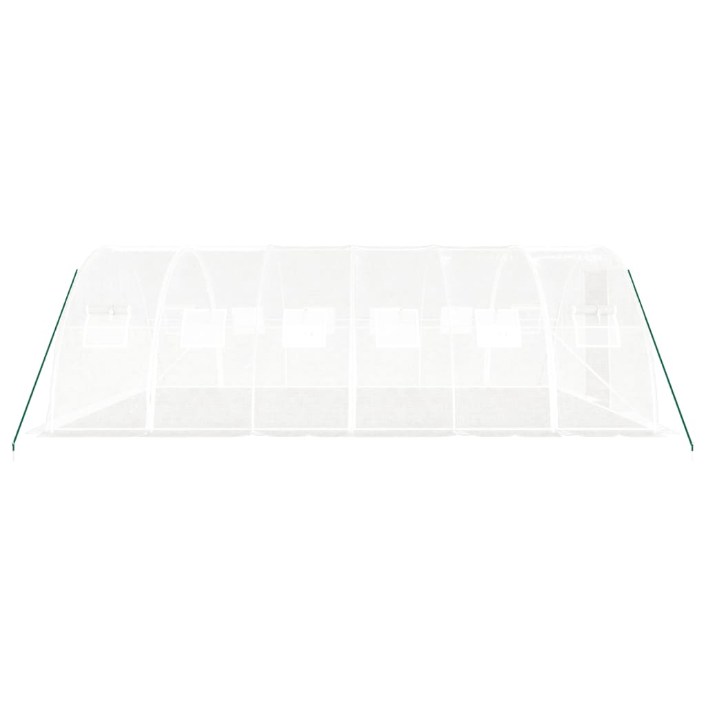 Drivhus med stålramme hvit 24 m² 6x4x2 m