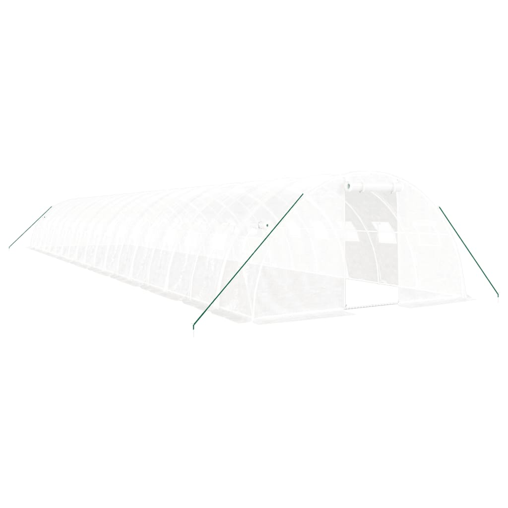 Drivhus med stålramme hvit 72 m² 18x4x2 m