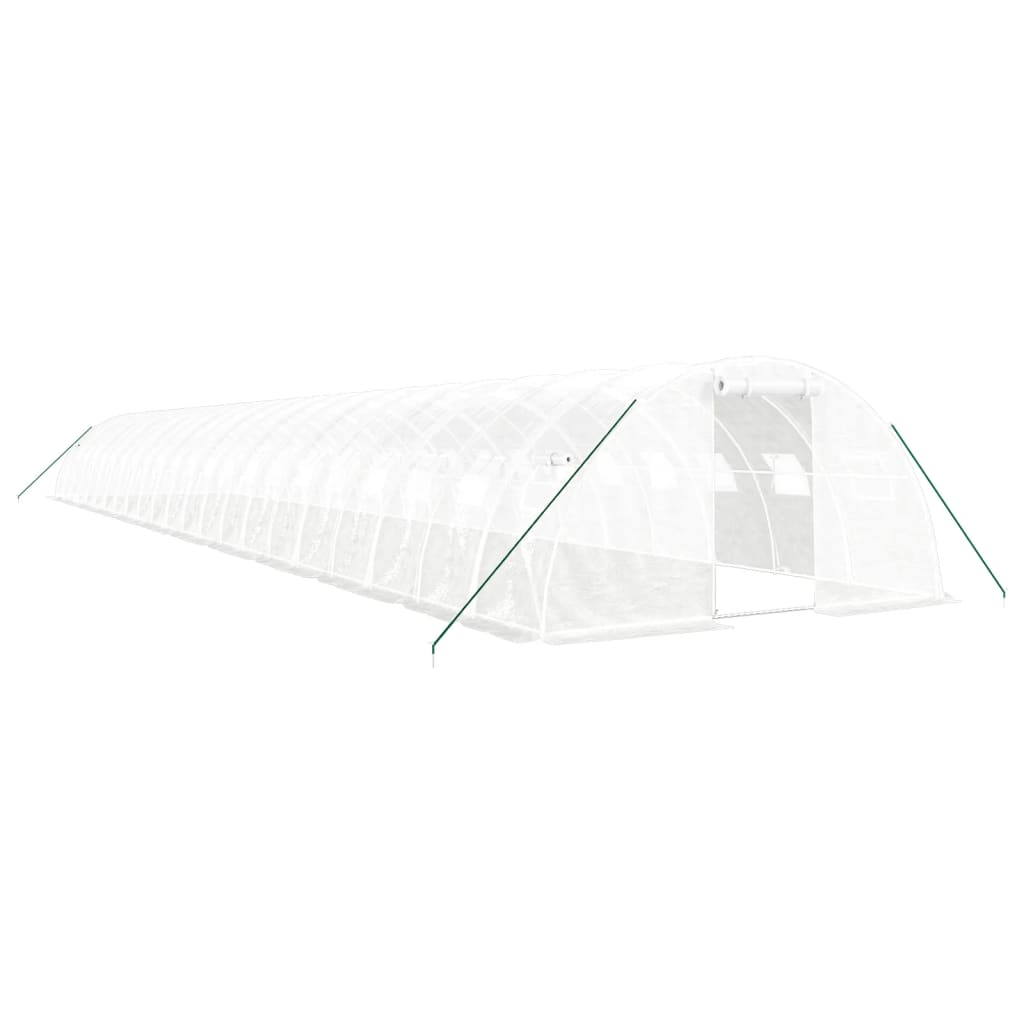 Drivhus med stålramme hvit 88 m² 22x4x2 m