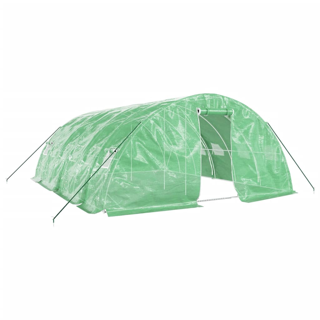 Drivhus med stålramme grønn 30 m² 6x5x2,3 m