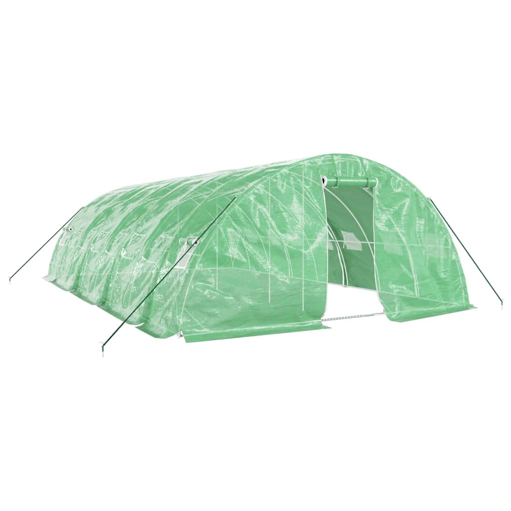Drivhus med stålramme grønn 40 m² 8x5x2,3 m