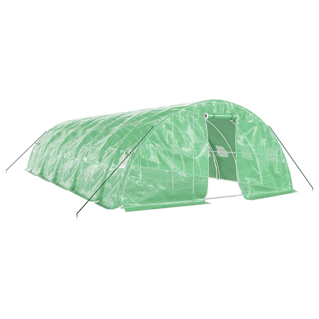 Drivhus med stålramme grønn 50 m² 10x5x2,3 m