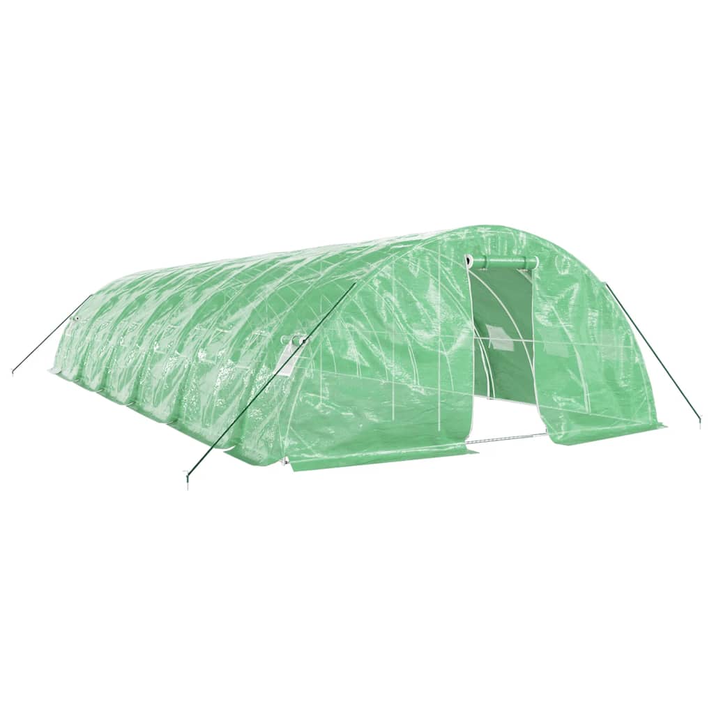Drivhus med stålramme grønn 60 m² 12x5x2,3 m