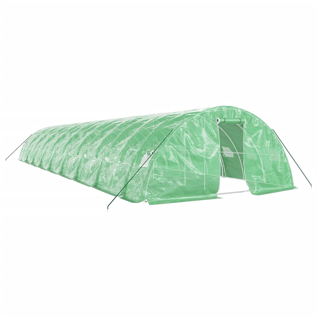 Drivhus med stålramme grønn 90 m² 18x5x2,3 m