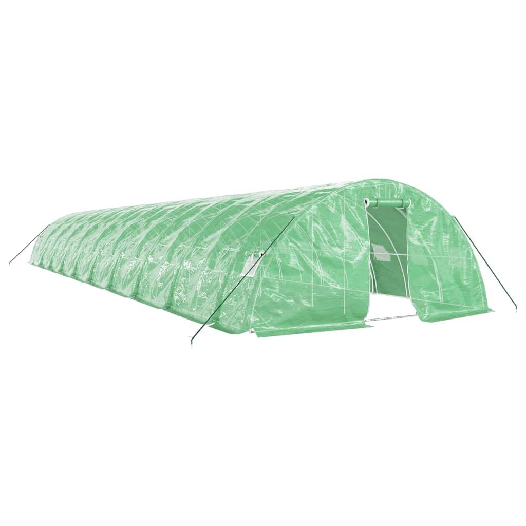 Drivhus med stålramme grønn 100 m² 20x5x2,3 m