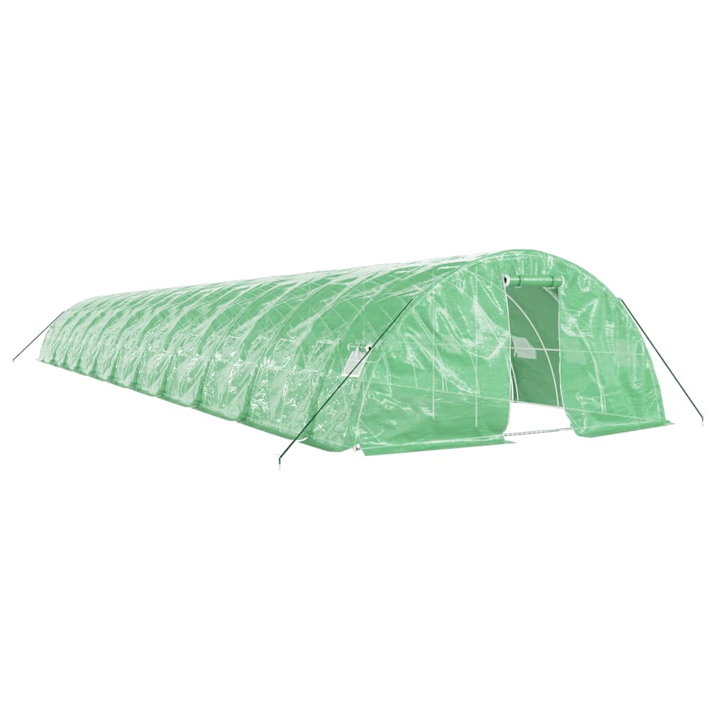 Drivhus med stålramme grønn 110 m² 22x5x2,3 m