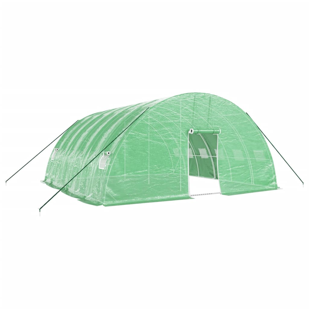 Drivhus med stålramme grønn 36 m² 6x6x2,85 m