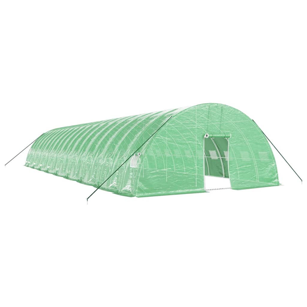 Drivhus med stålramme grønn 108 m² 18x6x2,85 m