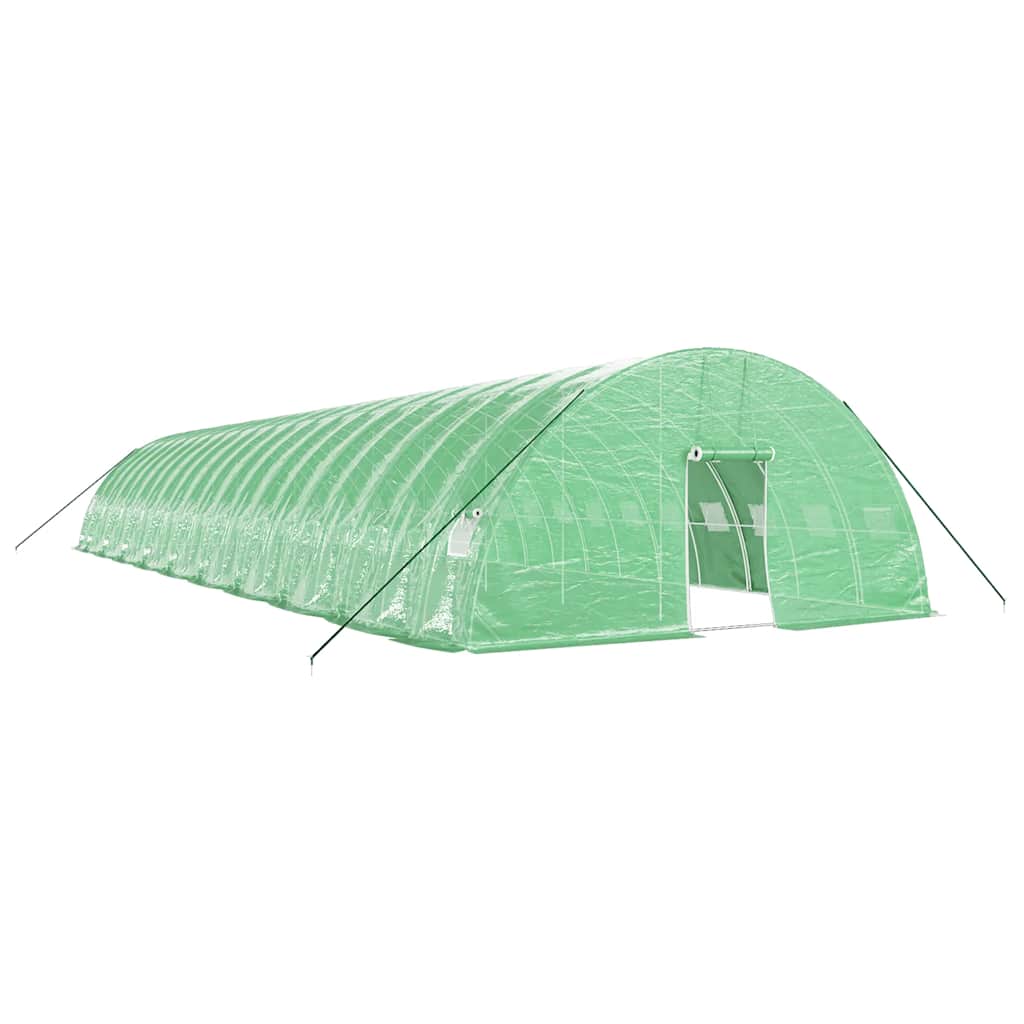 Drivhus med stålramme grønn 120 m² 20x6x2,85 m