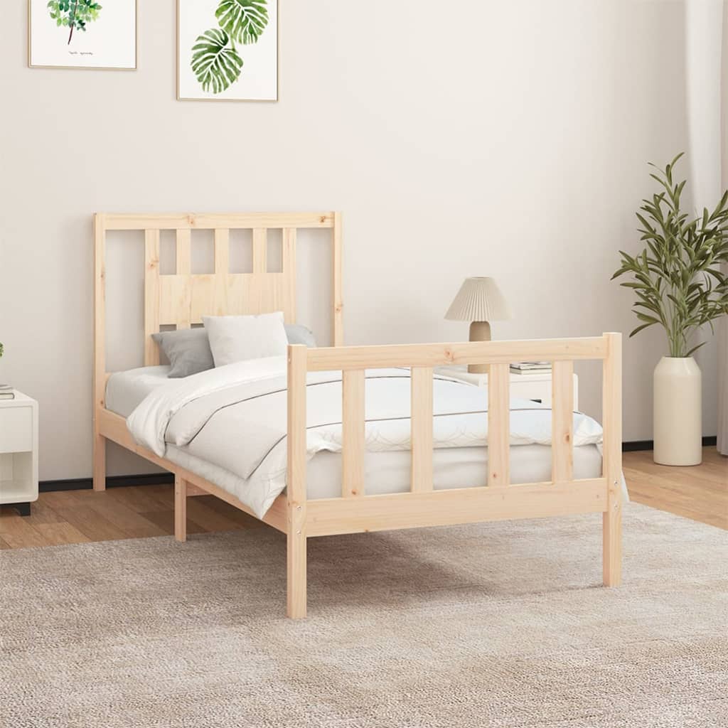 Sengeramme med hodegavl 90x200 cm heltre furu