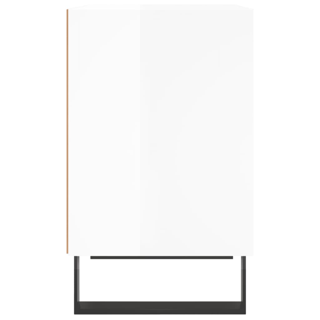 Nattbord 2 stk høyglans hvit 40x30x50 cm konstruert tre