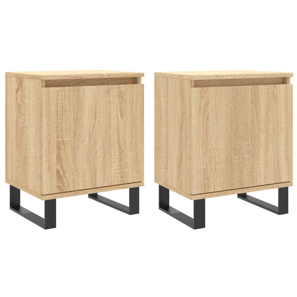 Nattbord 2 stk sonoma eik 40x30x50 cm konstruert tre