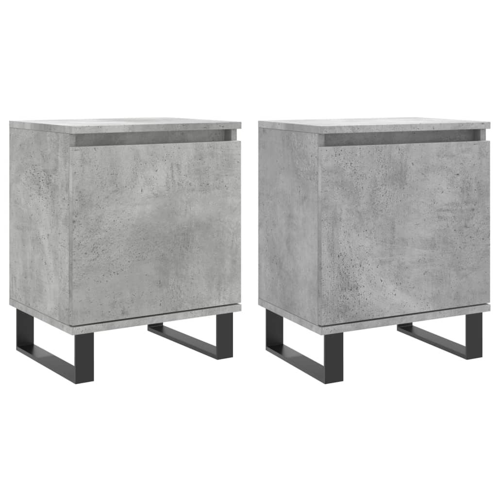 Nattbord 2 stk betonggrå 40x30x50 cm konstruert tre