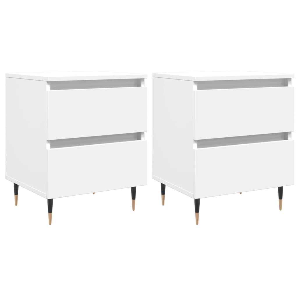 Nattbord 2 stk hvit 40x35x50 cm konstruert tre