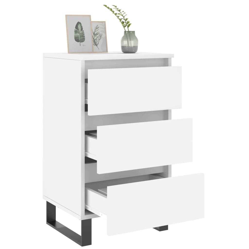 Nattbord 2 stk hvit 40x35x69 cm konstruert tre