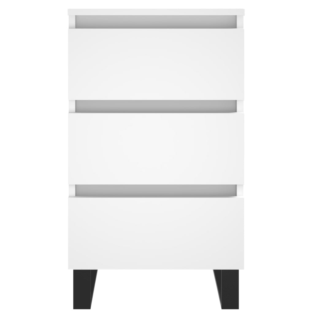 Nattbord 2 stk hvit 40x35x69 cm konstruert tre