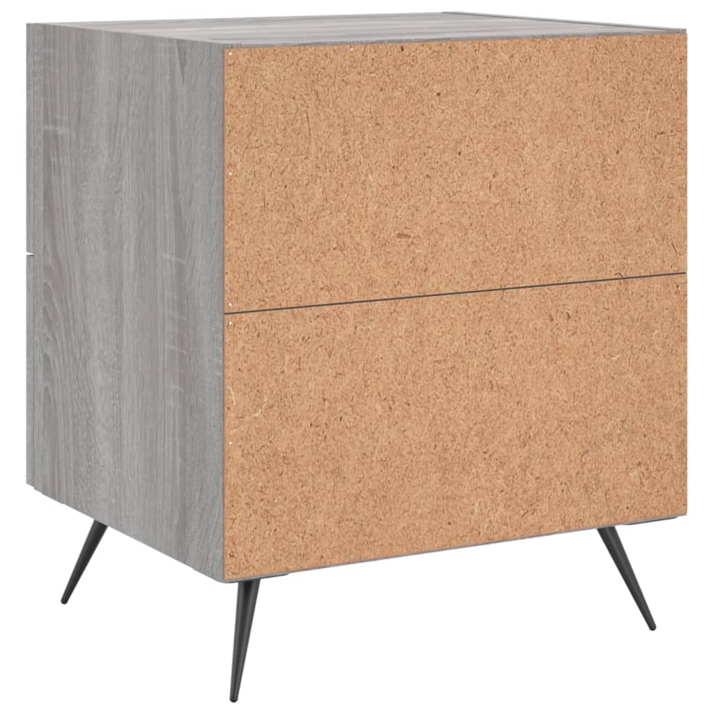 Nattbord 2 stk grå sonoma 40x35x47,5 cm konstruert tre