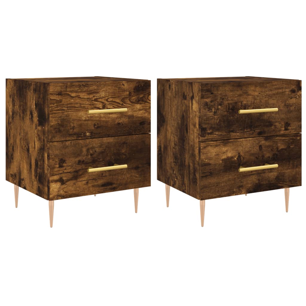 Nattbord 2 stk røkt eik 40x35x47,5 cm konstruert tre