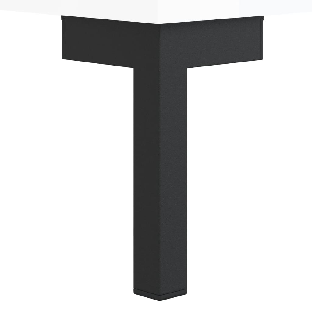 Nattbord 2 stk høyglans hvit 40x35x47,5 cm konstruert tre