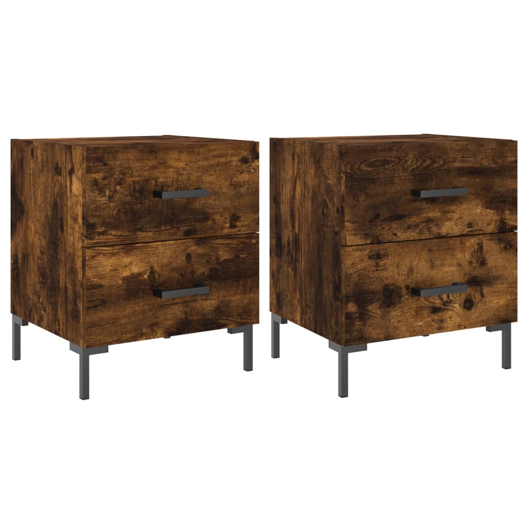 Nattbord 2 stk røkt eik 40x35x47,5 cm konstruert tre