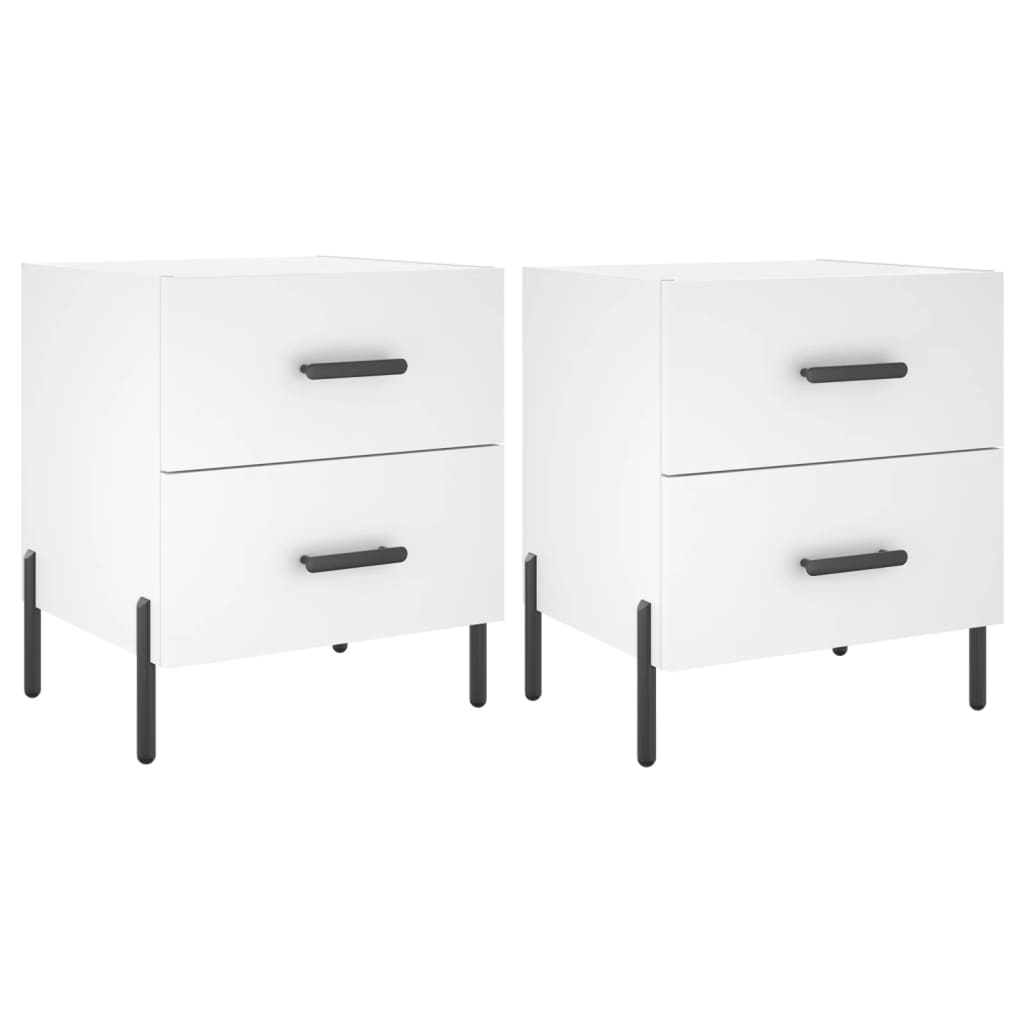 Nattbord 2 stk hvit 40x35x47,5 cm konstruert tre