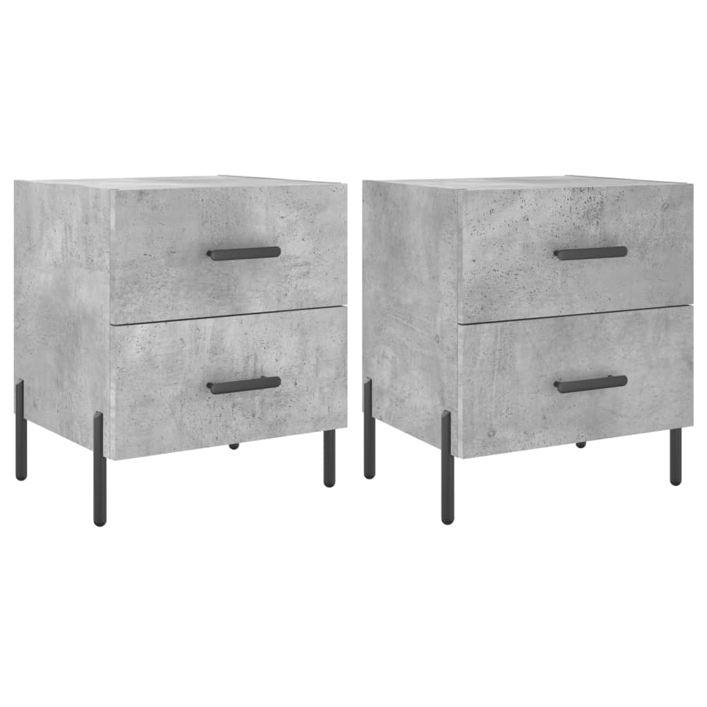Nattbord 2 stk betonggrå 40x35x47,5 cm konstruert tre