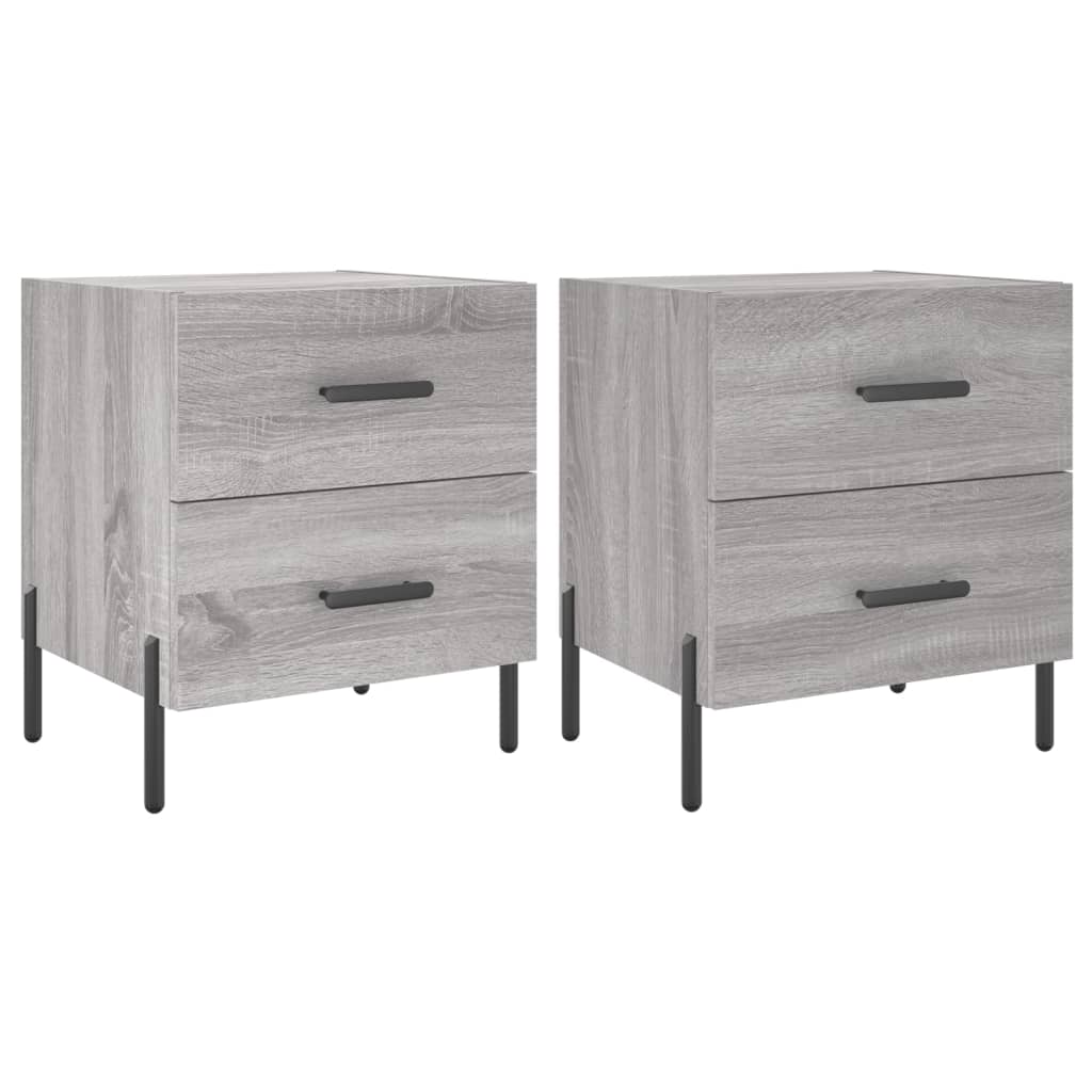 Nattbord 2 stk grå sonoma 40x35x47,5 cm konstruert tre