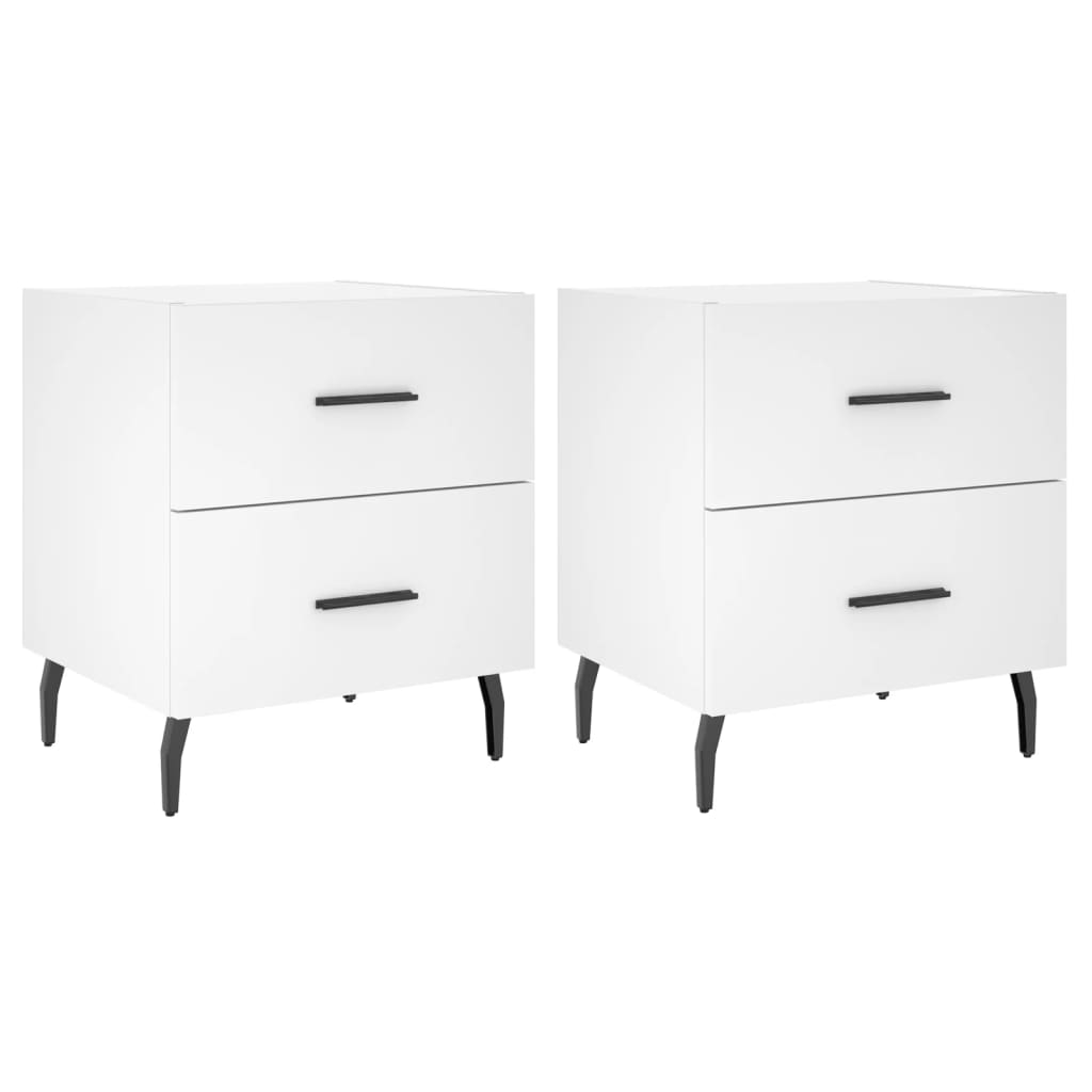 Nattbord 2 stk hvit 40x35x47,5 cm konstruert tre