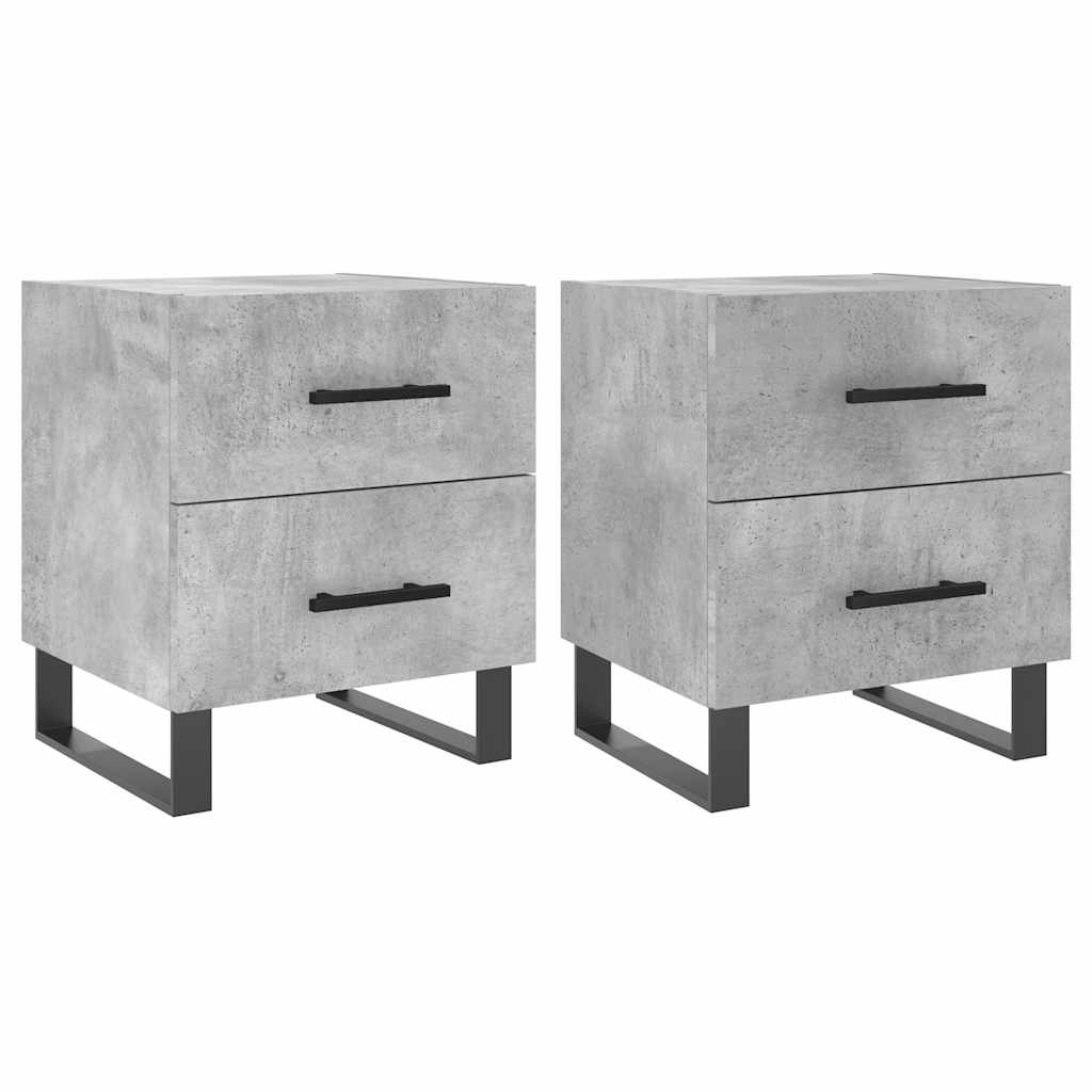 Nattbord 2 stk betonggrå 40x35x47,5 cm konstruert tre