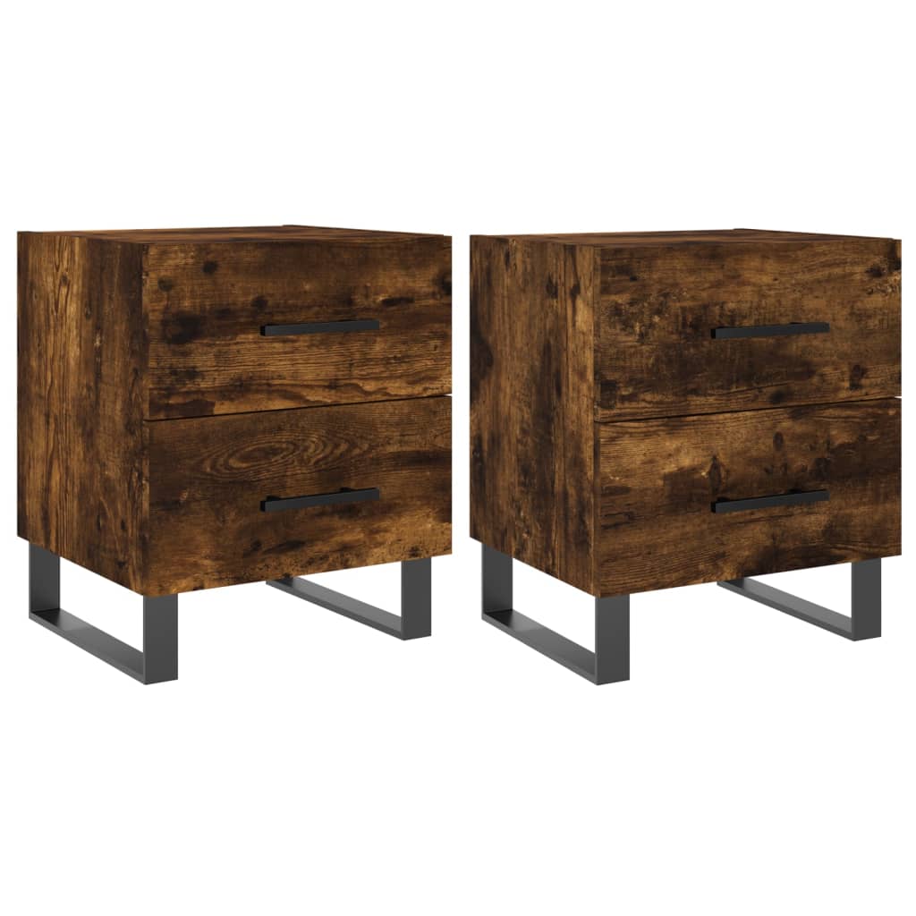 Nattbord 2 stk røkt eik 40x35x47,5 cm konstruert tre