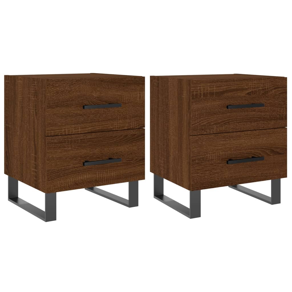 Nattbord 2 stk brun eik 40x35x47,5 cm konstruert tre
