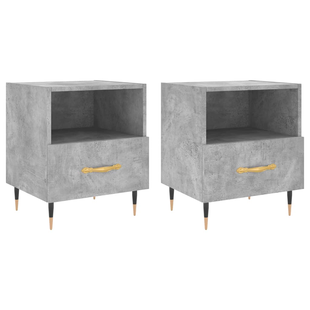 Nattbord 2 stk betonggrå 40x35x47,5 cm konstruert tre
