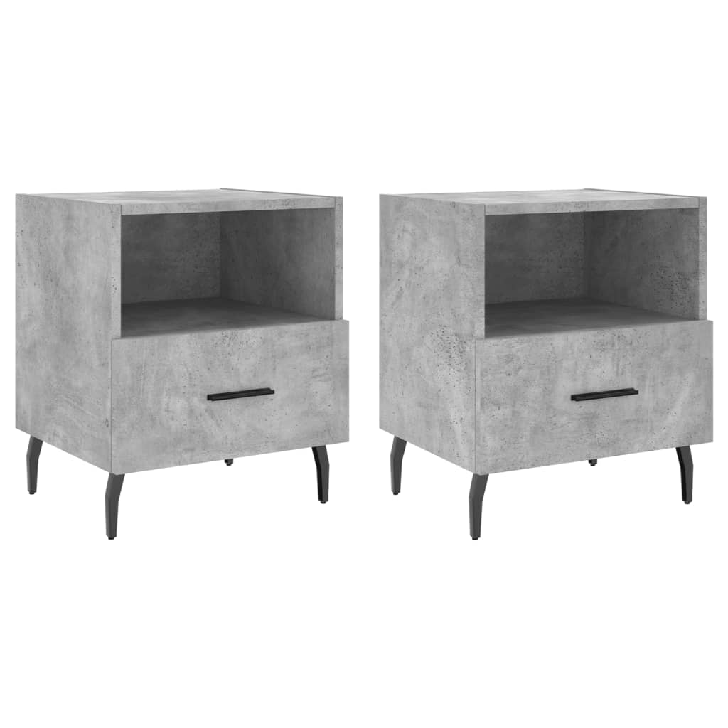 Nattbord 2 stk betonggrå 40x35x47,5 cm konstruert tre
