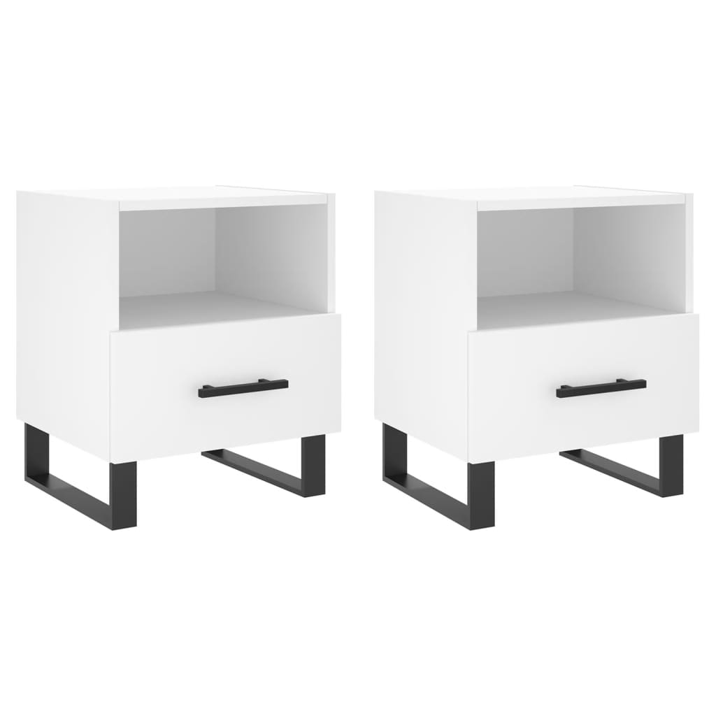 Nattbord 2 stk hvit 40x35x47,5 cm konstruert tre