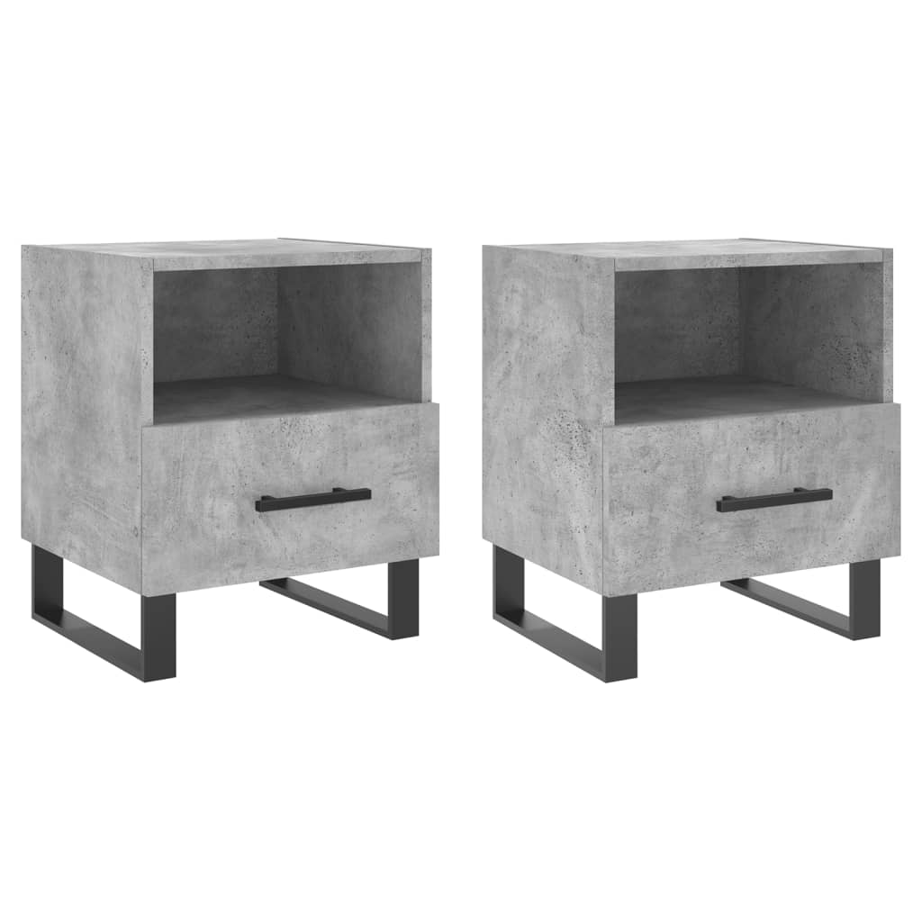 Nattbord 2 stk betonggrå 40x35x47,5 cm konstruert tre