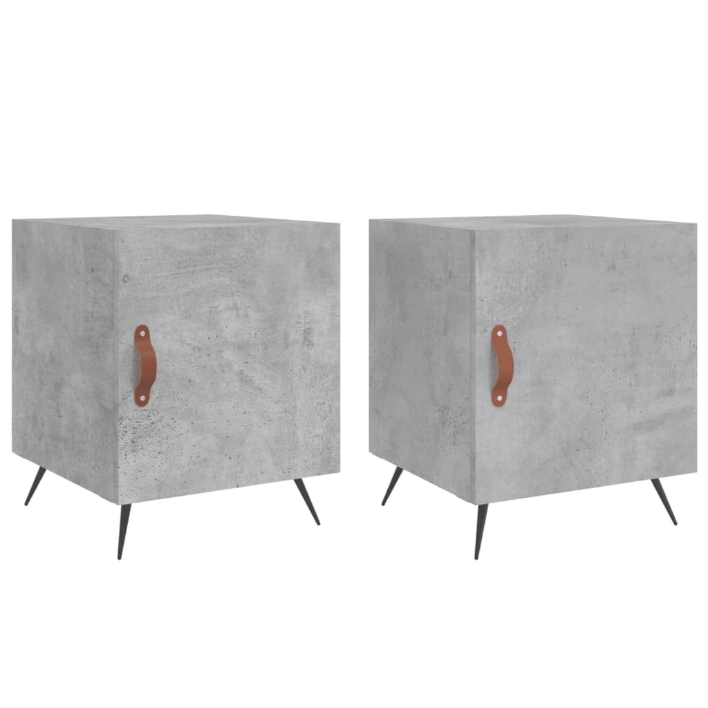 Nattbord 2 stk betonggrå 40x40x50 cm konstruert tre