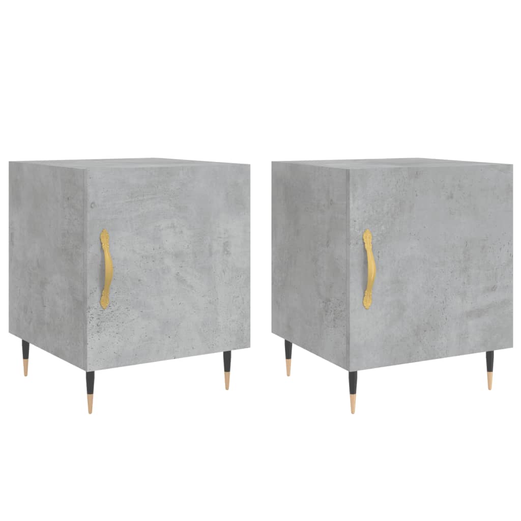 Nattbord 2 stk betonggrå 40x40x50 cm konstruert tre