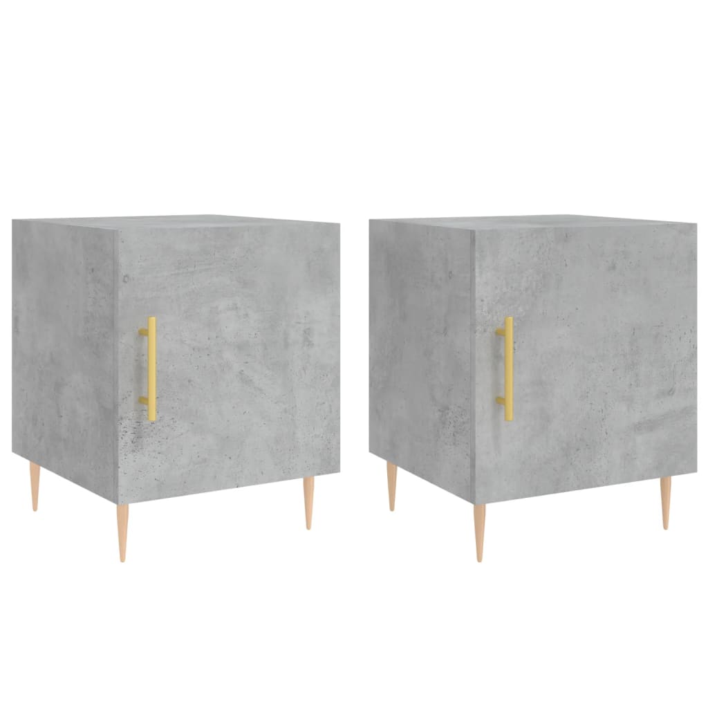 Nattbord 2 stk betonggrå 40x40x50 cm konstruert tre