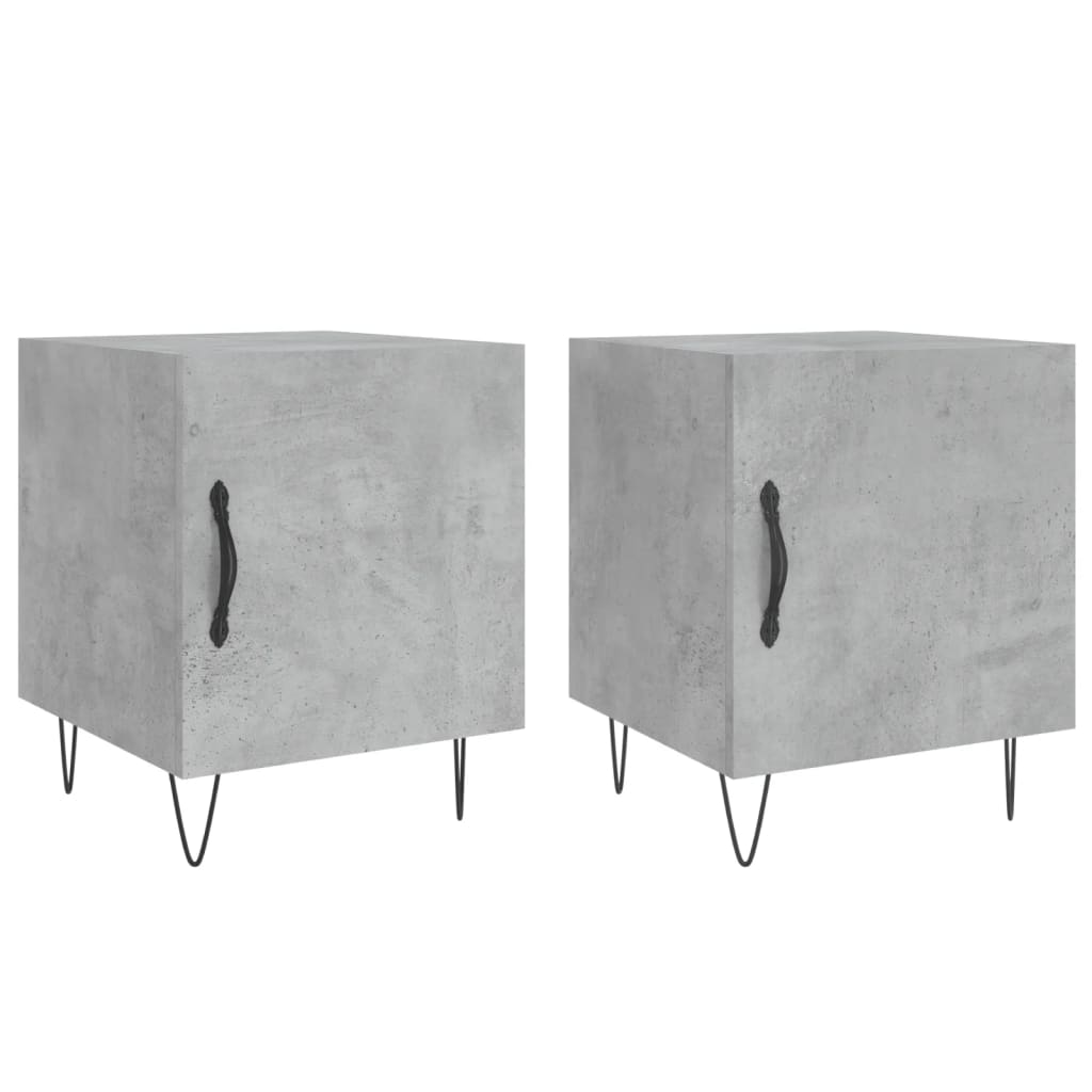 Nattbord 2 stk betonggrå 40x40x50 cm konstruert tre