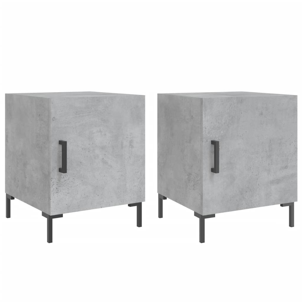 Nattbord 2 stk betonggrå 40x40x50 cm konstruert tre