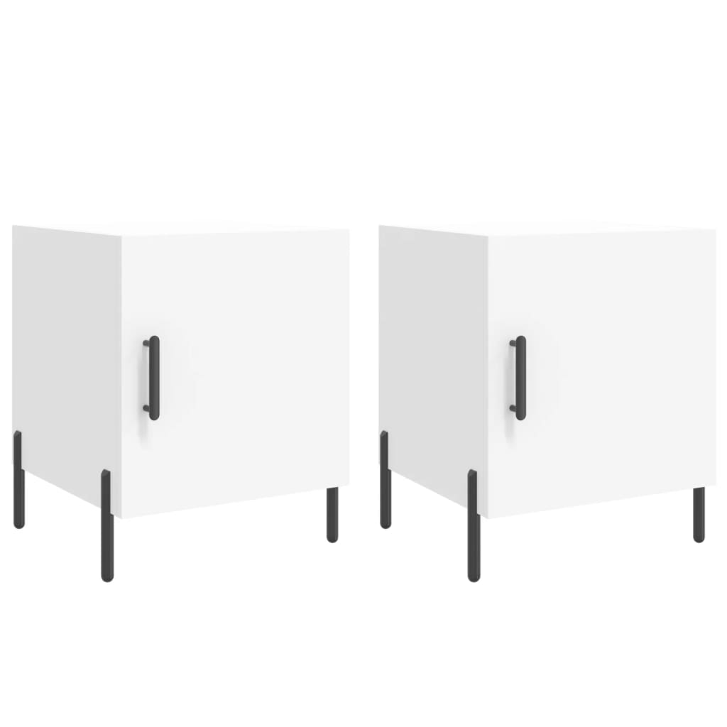 Nattbord 2 stk hvit 40x40x50 cm konstruert tre