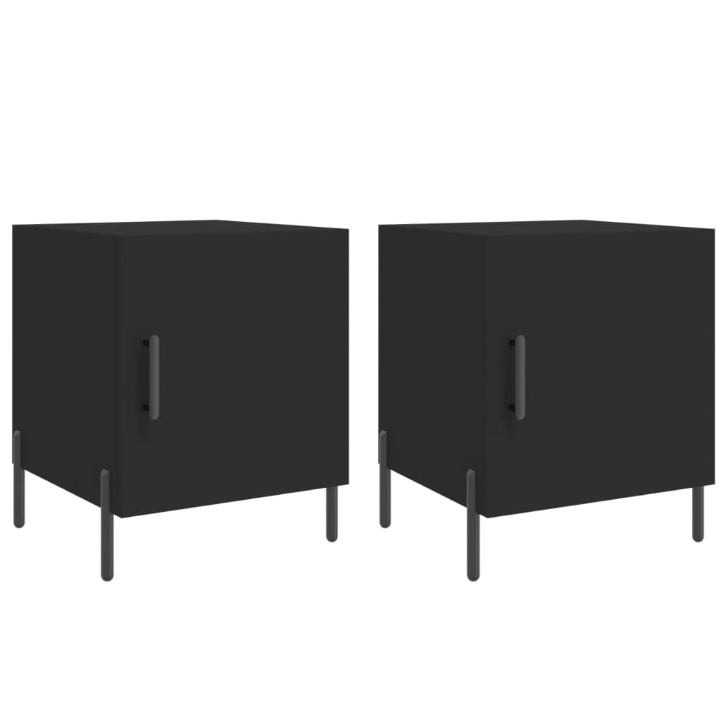 Nattbord 2 stk svart 40x40x50 cm konstruert tre