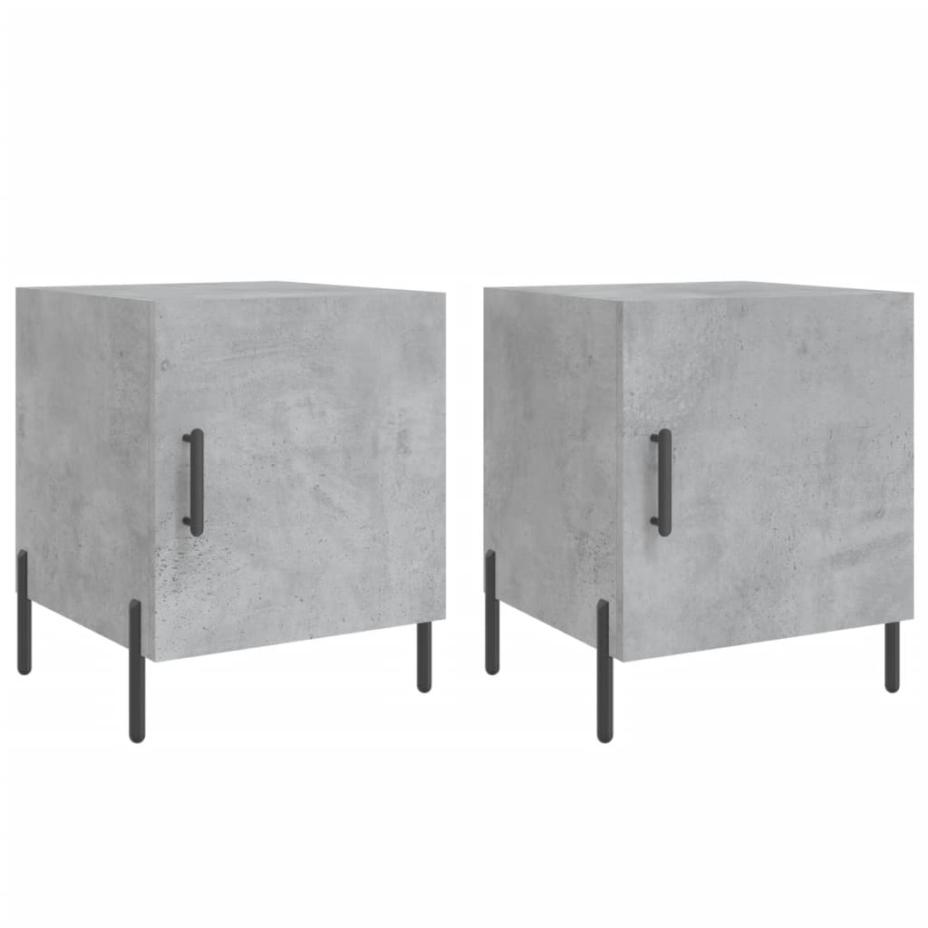 Nattbord 2 stk betonggrå 40x40x50 cm konstruert tre